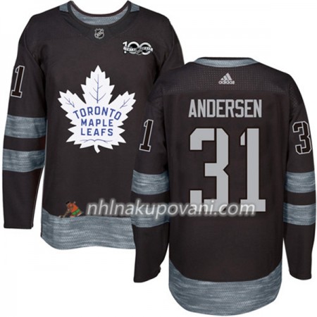 Toronto Maple Leafs Dresy Frederik Andersen 31 1917-2017 100th Anniversary Adidas Černá Authentic - Pánské